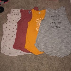 ~SOLD~Four super cute tank tops